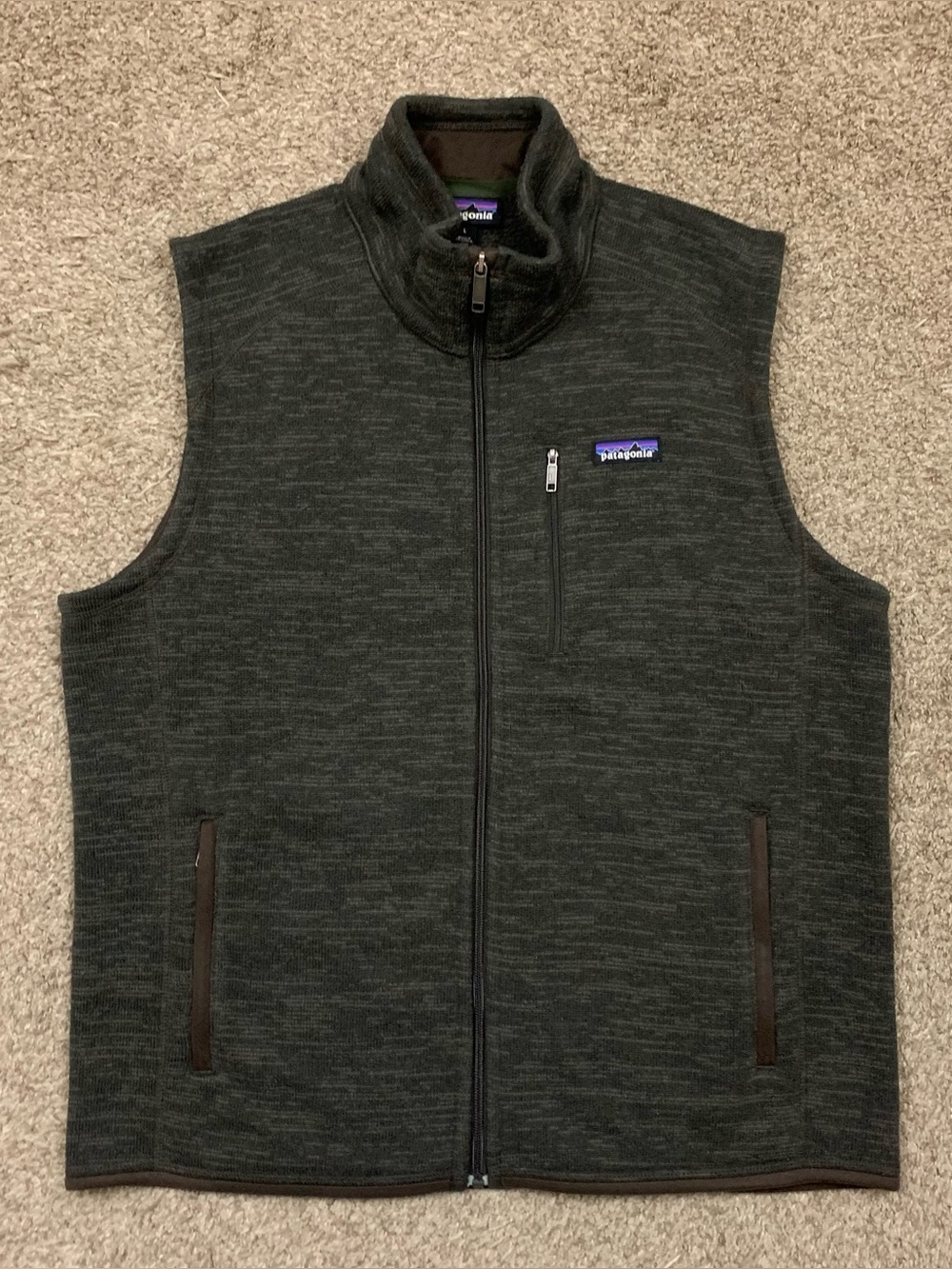 Patagonia Vest Mens Large Brown Zip Fleece Better Sweater Outdoor Sleeveless